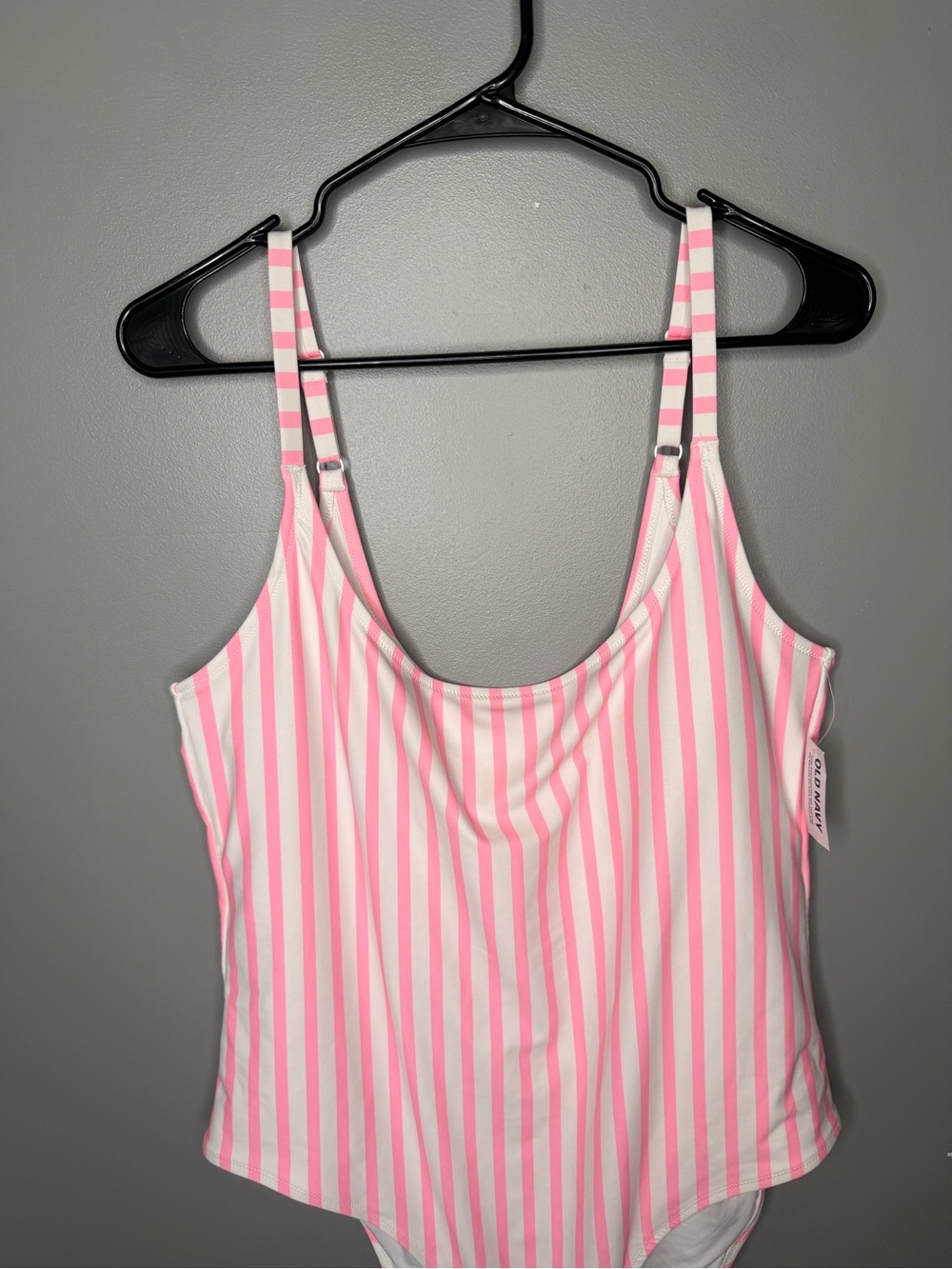 NWT Old Navy One Piece Pink Stripe Swimsuit - Picture 4 of 13